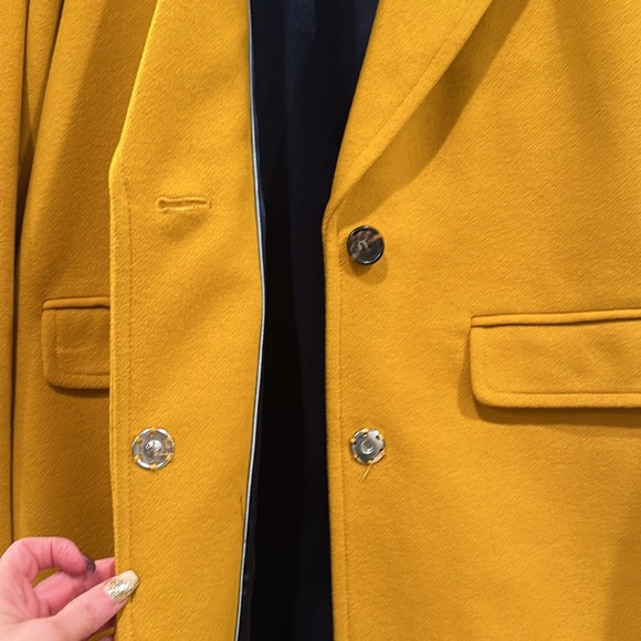 J. Crew golden yellow wool & cashmere blend blazer coat - Picture 3 of 7
